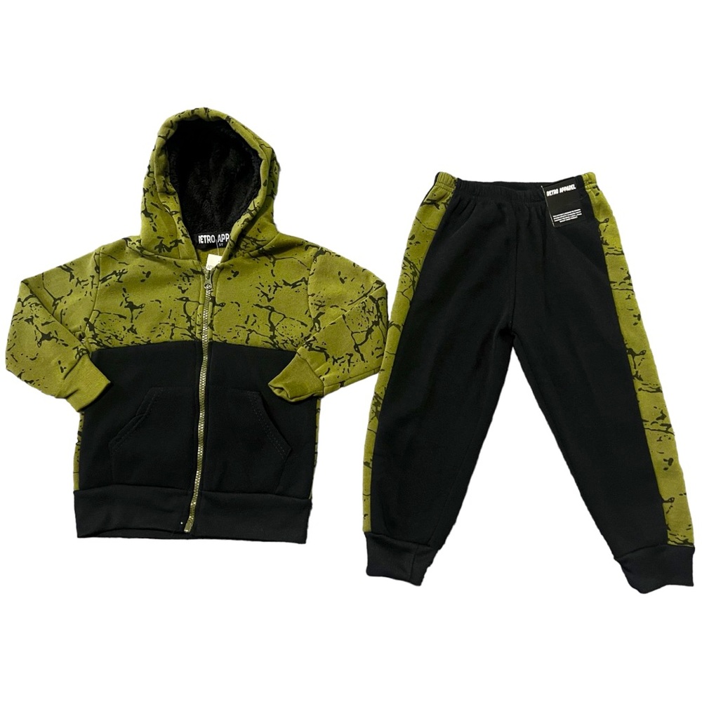 NWT Retro Apparel Army Fatigue 2-Piece Coordinated Set Jacket & Pants - Size 3T